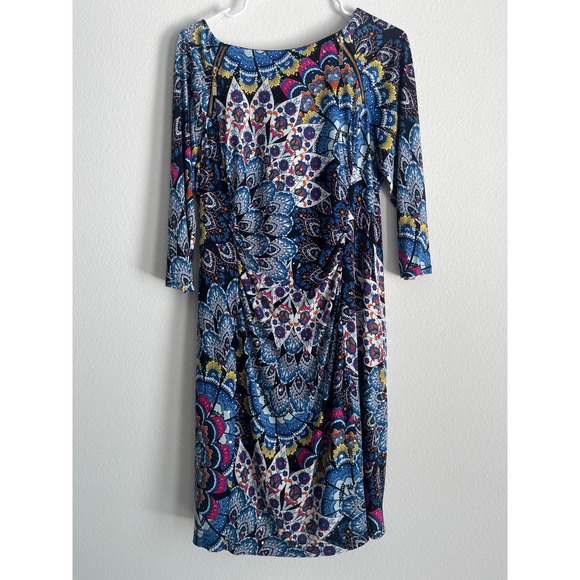 petite maxi jersey dress Sl Fashions Petite Embroidered Ruched Gown - Navy